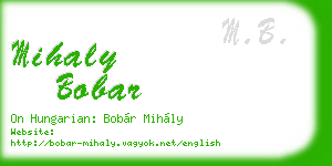mihaly bobar business card